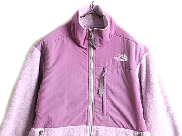 ■ ノースフェイス デナリ ジャケット レディース M / 古着 The North Face DENALI フルジップ フリース ナイロン 切替 ブルゾン パープル