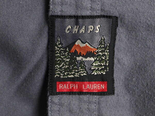 80s チャップス ラルフローレン フランネル シャツ メンズ L 80年代 ヴィンテージ ポロ CHAPS 長袖シャツ ネルシャツ ポケット付き グレー