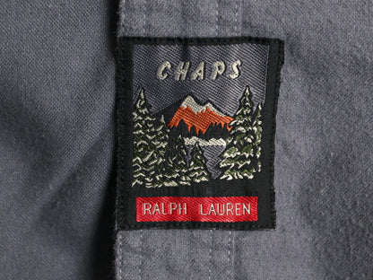 80s チャップス ラルフローレン フランネル シャツ メンズ L 80年代 ヴィンテージ ポロ CHAPS 長袖シャツ ネルシャツ ポケット付き グレー