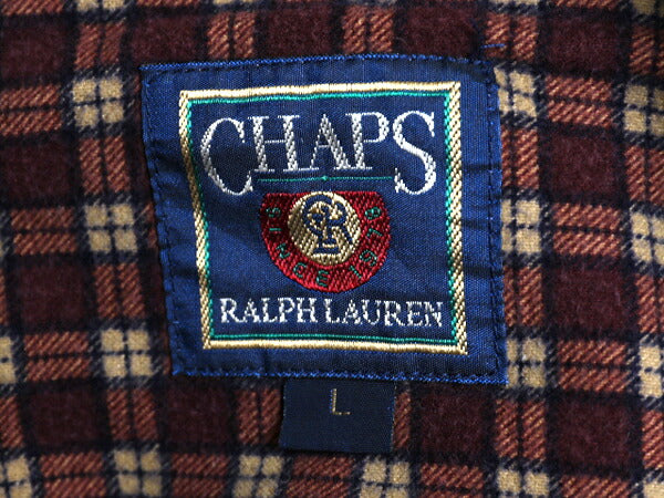 80s チャップス ラルフローレン フランネル シャツ メンズ L 80年代 ヴィンテージ ポロ CHAPS 長袖シャツ ネルシャツ ポケット付き グレー