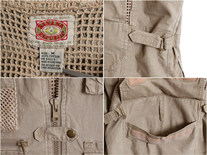 80s バナナリパブリック サファリ ベスト メンズ M 古着 ヴィンテージ BANANA REPUBLIC アウトドア ハンティング フィッシング 多ポケット