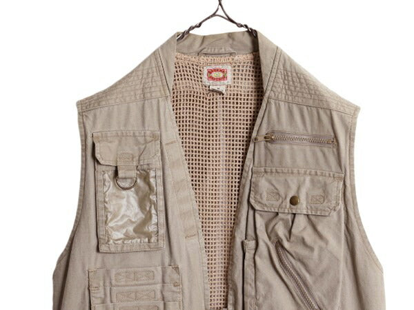 80s バナナリパブリック サファリ ベスト メンズ M 古着 ヴィンテージ BANANA REPUBLIC アウトドア ハンティング フィッシング 多ポケット