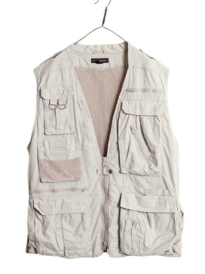 90s バナナリパブリック サファリ ベスト メンズ XL オールド BANANA REPUBLIC アウトドア ハンティング フィッシング 大きいサイズ 重ね着