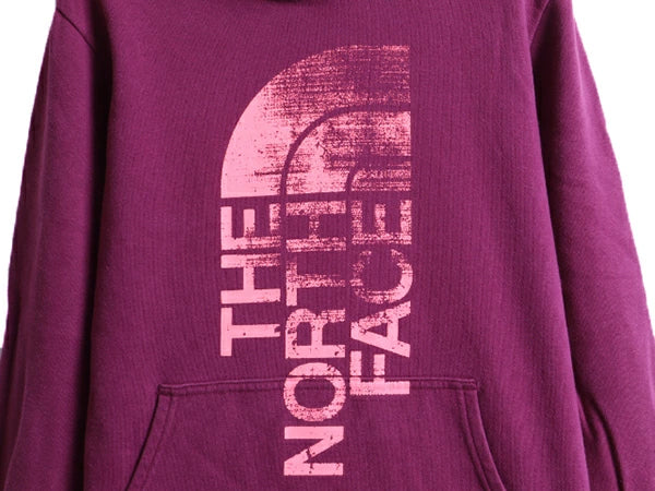 ■ ノースフェイス プリント スウェット フード パーカー ( レディース M ) 古着 The North Face トレーナー スエット プルオーバー 裏起毛