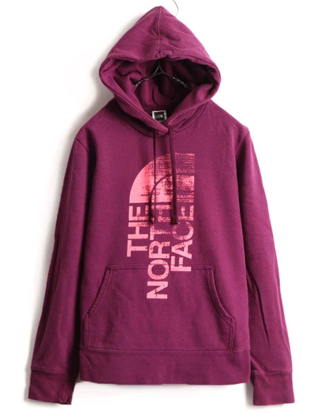 ■ ノースフェイス プリント スウェット フード パーカー ( レディース M ) 古着 The North Face トレーナー スエット プルオーバー 裏起毛