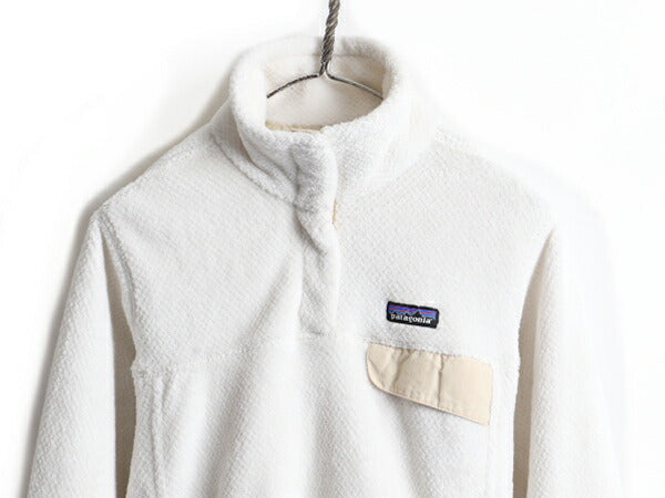 15年製 ■ パタゴニア リツール スナップT プルオーバー ジャケット ( レディース M ) 古着 Patagonia フリース ブルゾン ジャンパー 白