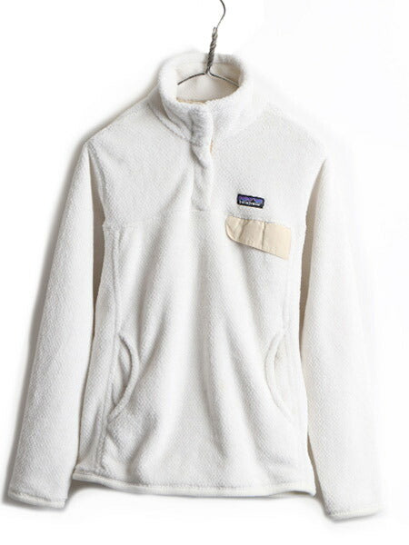 15年製 ■ パタゴニア リツール スナップT プルオーバー ジャケット ( レディース M ) 古着 Patagonia フリース ブルゾン ジャンパー 白