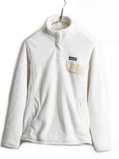15年製 ■ パタゴニア リツール スナップT プルオーバー ジャケット ( レディース M ) 古着 Patagonia フリース ブルゾン ジャンパー 白