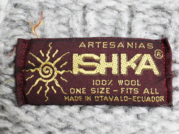 手編み エクアドル製 ISHKA ロールネック 4面 星条旗 ウール ハンドニット セーター メンズ レディース XL 古着 ハンドメイド ローゲージ