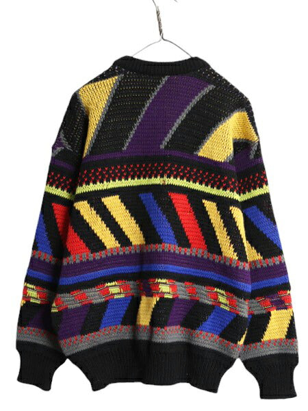 90s オーストラリア製 COOGI 総柄 ウール ニット セーター メンズ M 古着 90年代 オールド クージー マルチカラー クルーネック 長袖ニット