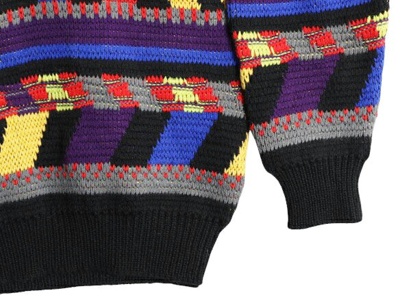 90s オーストラリア製 COOGI 総柄 ウール ニット セーター メンズ M 古着 90年代 オールド クージー マルチカラー クルーネック 長袖ニット