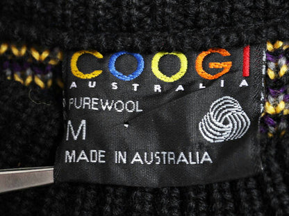 90s オーストラリア製 COOGI 総柄 ウール ニット セーター メンズ M 古着 90年代 オールド クージー マルチカラー クルーネック 長袖ニット