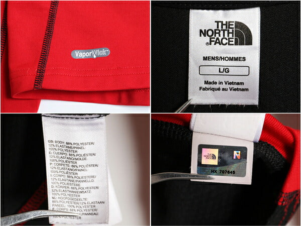 ノースフェイス ハイネック ストレッチ 長袖 Tシャツ メンズ L / 古着 The North Face Vaporwick アウトドア ロンT ハーフジップ ツートン