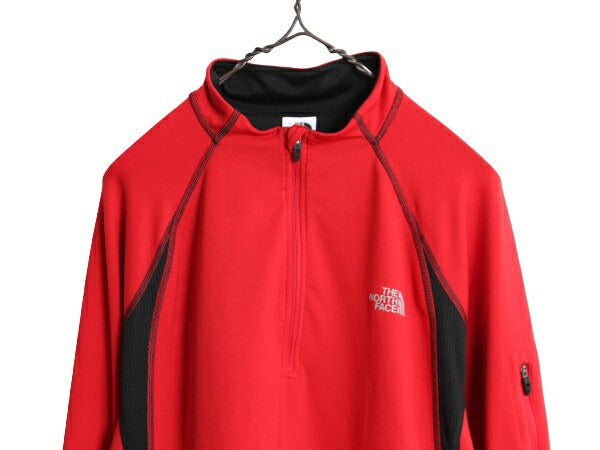 ノースフェイス ハイネック ストレッチ 長袖 Tシャツ メンズ L / 古着 The North Face Vaporwick アウトドア ロンT ハーフジップ ツートン