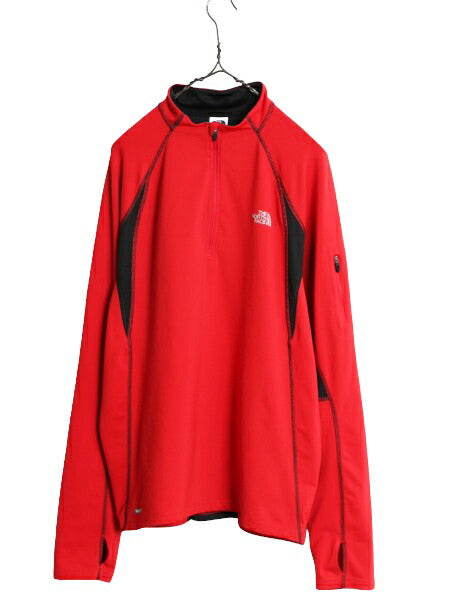 ノースフェイス ハイネック ストレッチ 長袖 Tシャツ メンズ L / 古着 The North Face Vaporwick アウトドア ロンT ハーフジップ ツートン