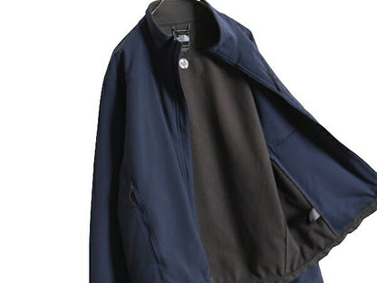 US企画 ノースフェイス APEX ソフトシェル ジャケット メンズ L / 古着 The North Face ストレッチ 裏 フリース ジャンパー フルジップ 紺