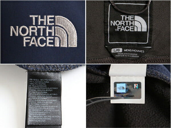 US企画 ノースフェイス APEX ソフトシェル ジャケット メンズ L / 古着 The North Face ストレッチ 裏 フリース ジャンパー フルジップ 紺
