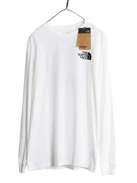 デッドストック ノースフェイス 両面 プリント 長袖 Tシャツ メンズ M / ロンT The North Face アウトドア ボックスロゴ バックプリント 白