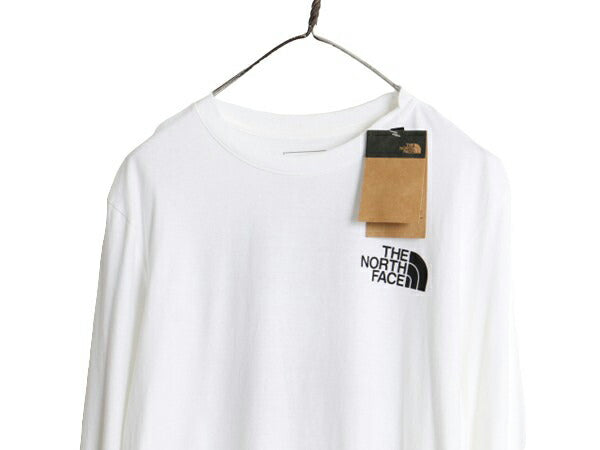 デッドストック ノースフェイス 両面 プリント 長袖 Tシャツ メンズ M / ロンT The North Face アウトドア ボックスロゴ バックプリント 白