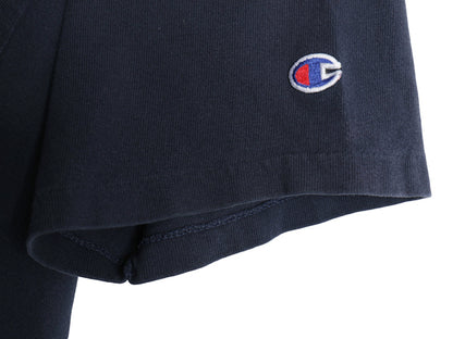 90s USA製 チャンピオン ポケット付き 半袖 Tシャツ メンズ XL オールド 100% コットン スクリプト ロゴ プリント 目付き 大きいサイズ 紺