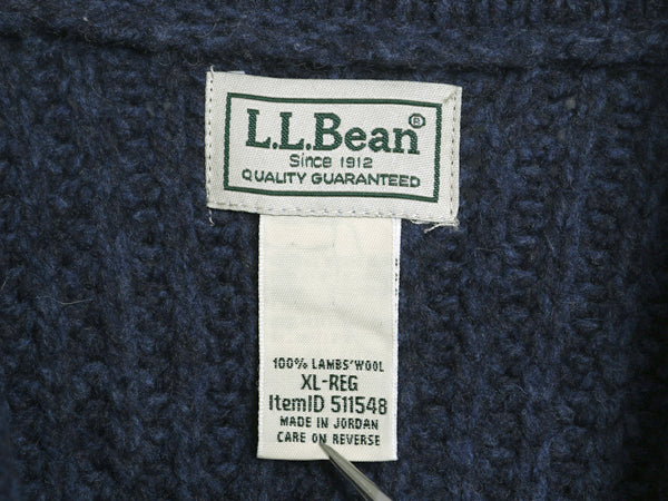エルエルビーン ショールカラー ニット カーディガン メンズ XL / ラム ウール セーター 前開き ヘビーウェイト ポケット付き 大きいサイズ
