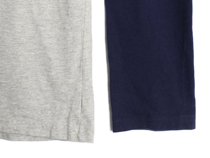 ポロ ラルフローレン 3段 プリント 長袖 Tシャツ ボーイズ XL メンズ M 程 レイヤード ヘビーウェイト コットン ロンT カットソー ツートン