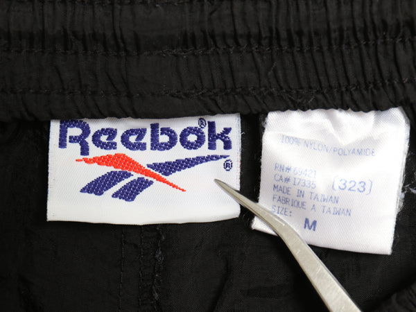90s リーボック ナイロン パンツ メンズ M オールド ポケット付き イージーパンツ シャカシャカ ウォームアップ トレーニング ボトムス 黒
