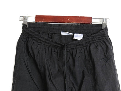 90s リーボック ナイロン パンツ メンズ M オールド ポケット付き イージーパンツ シャカシャカ ウォームアップ トレーニング ボトムス 黒