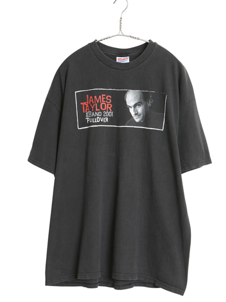 00s ジェームス テイラー ツアー 両面 プリント Tシャツ メンズ XL オールド オフィシャル フォト イラスト グラフィック ロック バンド 黒