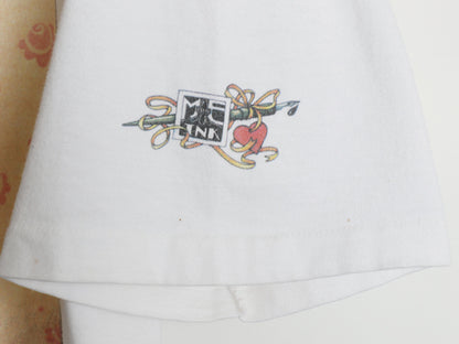 90s アート イラスト プリント Tシャツ メンズ XL / オールド キャラクター グラフィック オフィシャル シングルステッチ 大きいサイズ 白
