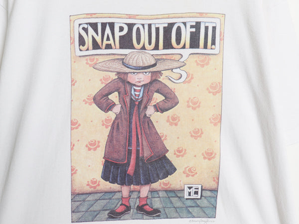 90s アート イラスト プリント Tシャツ メンズ XL / オールド キャラクター グラフィック オフィシャル シングルステッチ 大きいサイズ 白
