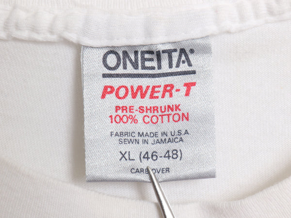 90s アート イラスト プリント Tシャツ メンズ XL / オールド キャラクター グラフィック オフィシャル シングルステッチ 大きいサイズ 白