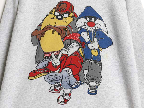 90s USA製 ワーナー キャラクター プリント スウェット メンズ レディース XL / オールド イラスト トレーナー 裏起毛 ルーニー テューンズ