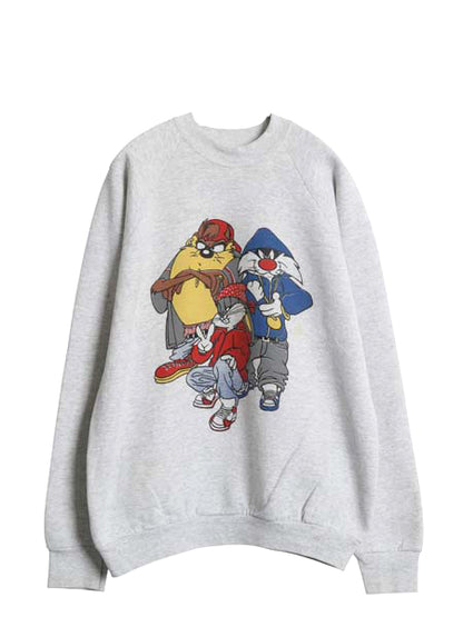 90s USA製 ワーナー キャラクター プリント スウェット メンズ レディース XL / オールド イラスト トレーナー 裏起毛 ルーニー テューンズ