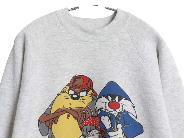 90s USA製 ワーナー キャラクター プリント スウェット メンズ レディース XL / オールド イラスト トレーナー 裏起毛 ルーニー テューンズ