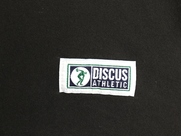 90s ディスカス 無地 半袖 Tシャツ メンズ XL 古着 オールド ヘビーウェイト コットン カットソー ワンポイント 大きいサイズ ブランク 黒