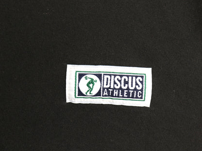 90s ディスカス 無地 半袖 Tシャツ メンズ XL 古着 オールド ヘビーウェイト コットン カットソー ワンポイント 大きいサイズ ブランク 黒