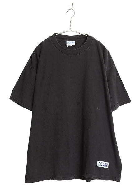 90s ディスカス 無地 半袖 Tシャツ メンズ XL 古着 オールド ヘビーウェイト コットン カットソー ワンポイント 大きいサイズ ブランク 黒
