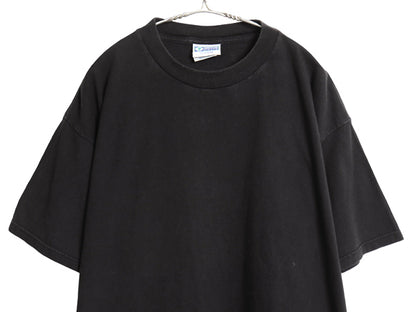90s ディスカス 無地 半袖 Tシャツ メンズ XL 古着 オールド ヘビーウェイト コットン カットソー ワンポイント 大きいサイズ ブランク 黒