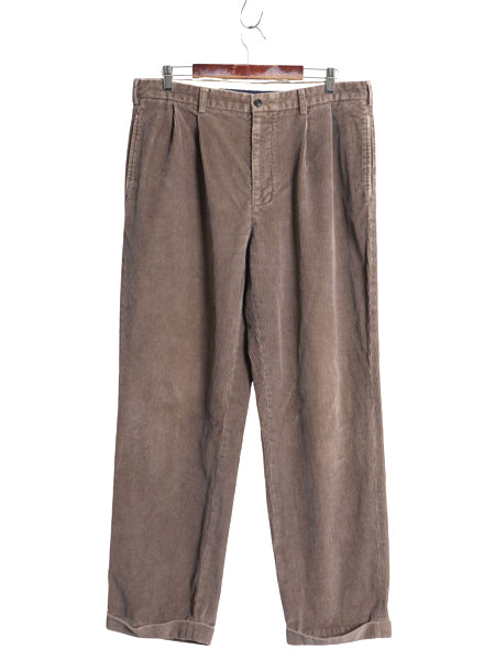 ブルックスブラザーズ 太畝 コーデュロイ パンツ メンズ 36 32 / 古着 ツータック スラックス ストレート コーズ 裾ダブル トラウザー 無地