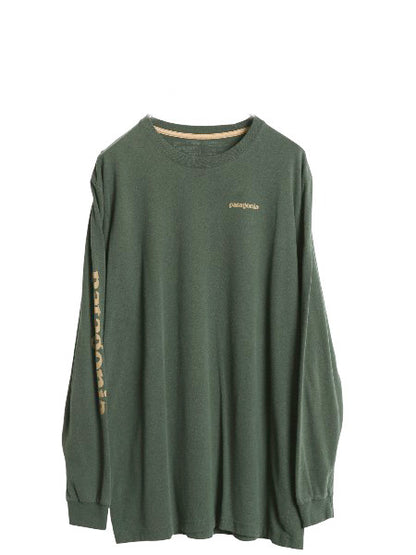 パタゴニア プリント 長袖 Tシャツ メンズ L / 19年製 アウトドア ロンT ロングスリーブ 袖プリント カットソー クルーネック ワンポイント