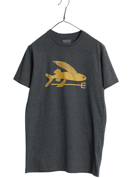 パタゴニア プリント 半袖 Tシャツ メンズ M / 17年製 アウトドア フライング フィッシュ グラフィック アート イラスト カットソー 濃灰 