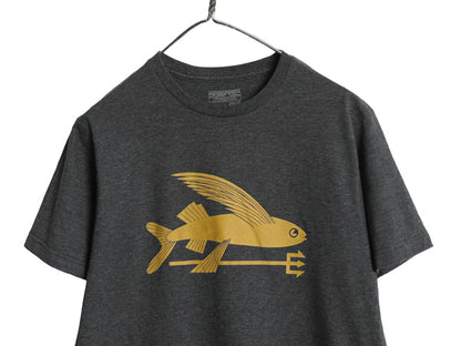 パタゴニア プリント 半袖 Tシャツ メンズ M / 17年製 アウトドア フライング フィッシュ グラフィック アート イラスト カットソー 濃灰 