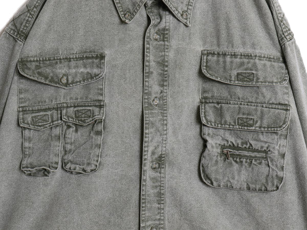 90s レッドヘッド ハンティング 長袖 ボタンダウン シャツ メンズ XL / オールド アウトドア コットン キャンバス 多ポケット 大きいサイズ