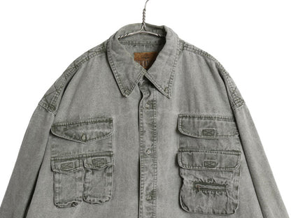 90s レッドヘッド ハンティング 長袖 ボタンダウン シャツ メンズ XL / オールド アウトドア コットン キャンバス 多ポケット 大きいサイズ