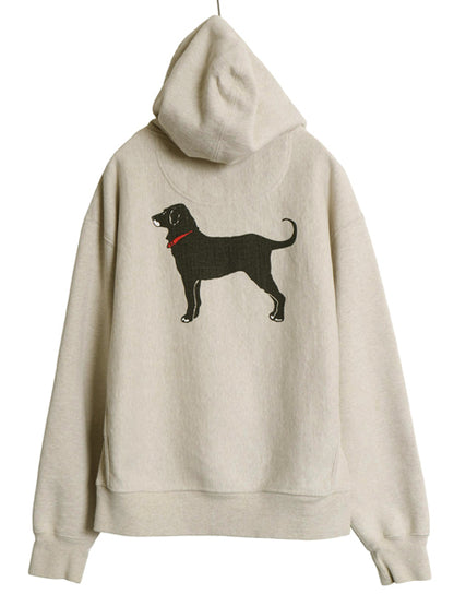 00s The Black Dog ドッグ プリント スウェット フード パーカー メンズ レディース S / オールド ヘビーウェイト 犬 裏起毛 プルオーバー