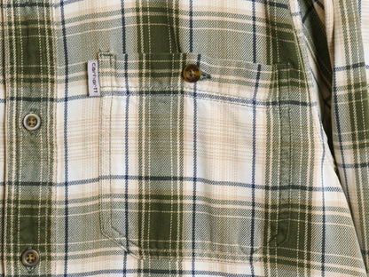 US企画 カーハート 長袖 ボタンダウン フランネル シャツ メンズ M / チェック RELAXED FIT ネルシャツ ワーク コットン 廃盤 マルチカラー