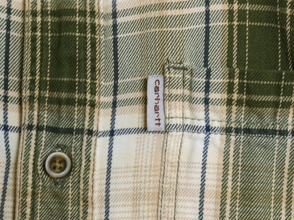 US企画 カーハート 長袖 ボタンダウン フランネル シャツ メンズ M / チェック RELAXED FIT ネルシャツ ワーク コットン 廃盤 マルチカラー