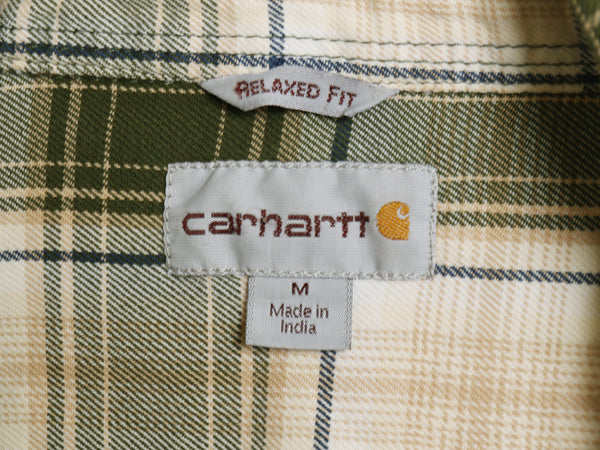 US企画 カーハート 長袖 ボタンダウン フランネル シャツ メンズ M / チェック RELAXED FIT ネルシャツ ワーク コットン 廃盤 マルチカラー
