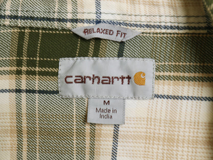 US企画 カーハート 長袖 ボタンダウン フランネル シャツ メンズ M / チェック RELAXED FIT ネルシャツ ワーク コットン 廃盤 マルチカラー